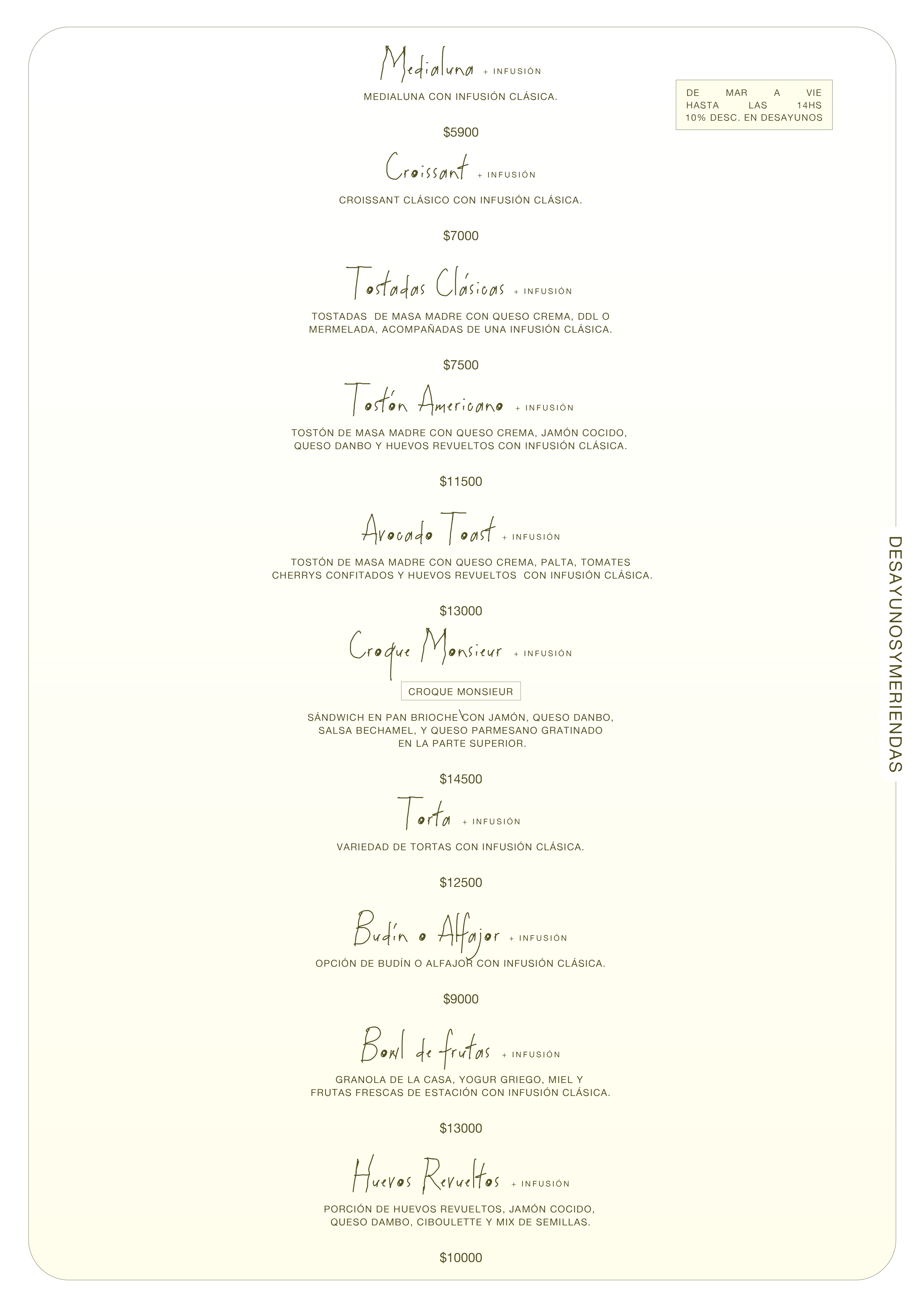 Menú cafetería página 1