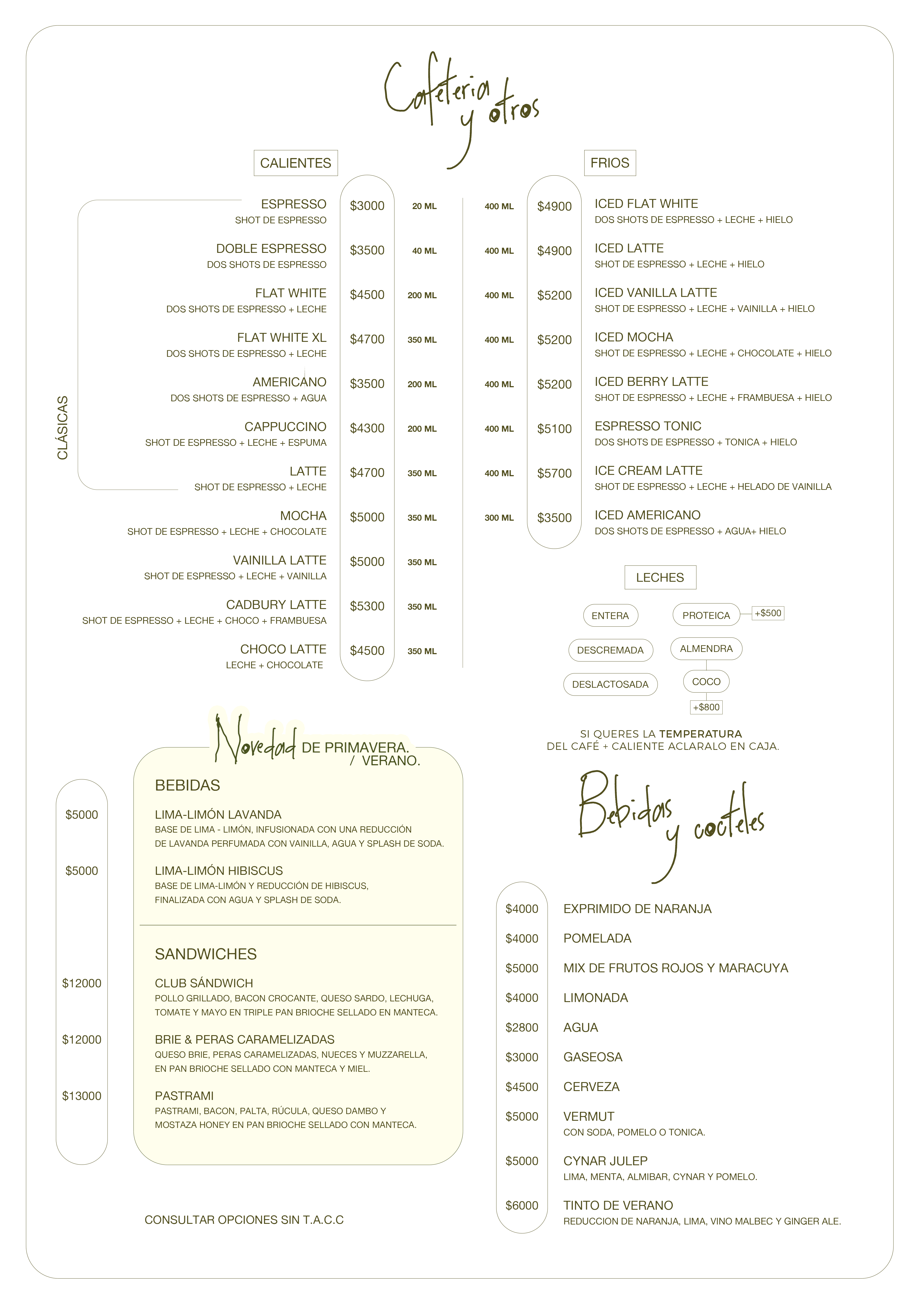 Menú cafetería página 2